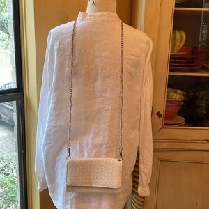 Woven faux leather mini bag